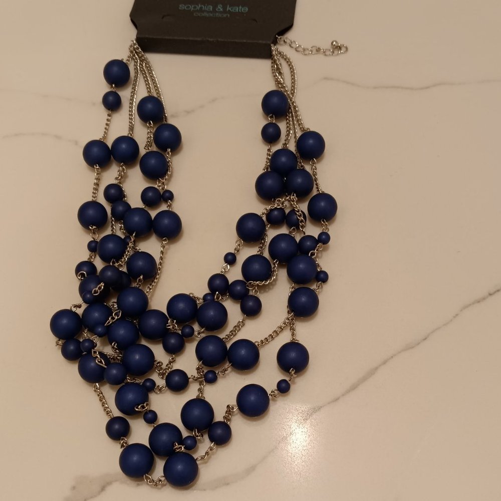 Sophia and Kate Blue Beaded Statement Necklace